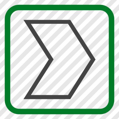 Ok ucu doğru vektör simgesi bir çerçeve içinde