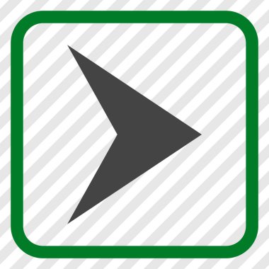 Ok ucu doğru vektör simgesi bir çerçeve içinde