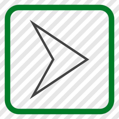 Ok ucu doğru vektör simgesi bir çerçeve içinde