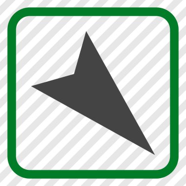 Ok ucu sağ aşağı vektör simgesi bir çerçeve içinde