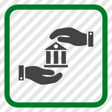 Banka hizmet vektör simgesi bir çerçeve içinde