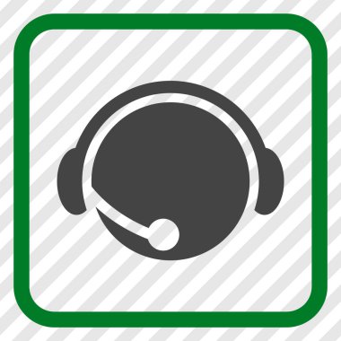 Çağrı Merkezi operatörü vektör simgesi bir çerçeve içinde