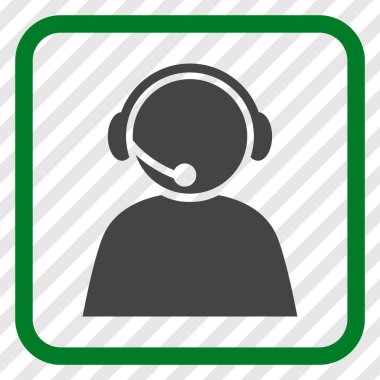 Çağrı Merkezi operatörü vektör simgesi bir çerçeve içinde