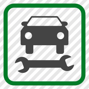 Araba tamir vektör simgesi bir çerçeve içinde