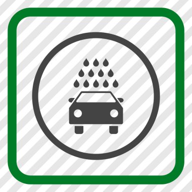 Oto yıkama vektör simgesi bir çerçeve içinde