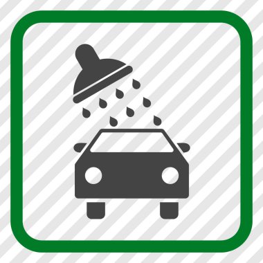 Oto yıkama vektör simgesi bir çerçeve içinde