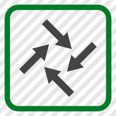 Merkezcil oklar bir çerçeve içinde simge vektör