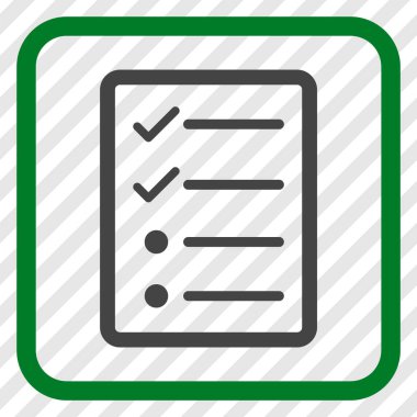 Denetim listesi sayfa vektör simgesi bir çerçeve içinde