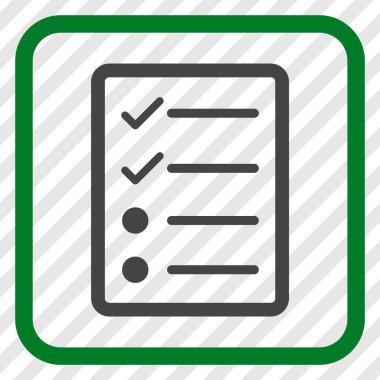 Denetim listesi sayfa vektör simgesi bir çerçeve içinde