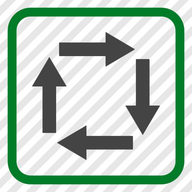 Dolaşım oklar bir çerçeve içinde simge vektör