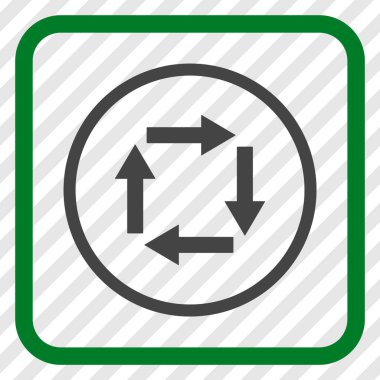 Dolaşım oklar bir çerçeve içinde simge vektör