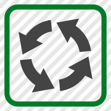 Dolaşım vektör simgesi bir çerçeve içinde