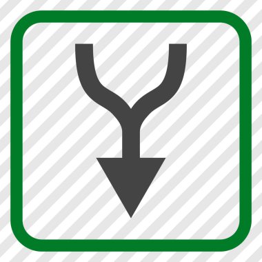 Vektör simgesi bir çerçeve içinde aşağı ok birleştirmek