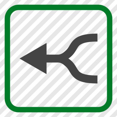 Ok sol vektör simgesi bir çerçeve içinde birleştirmek