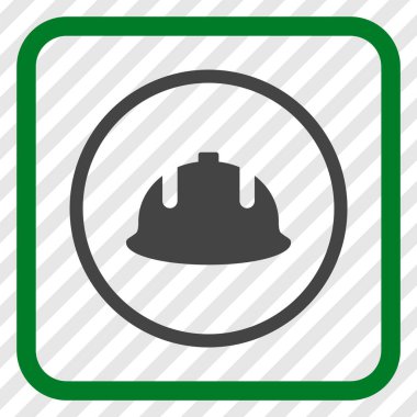 İnşaat kask vektör simgesi bir çerçeve içinde