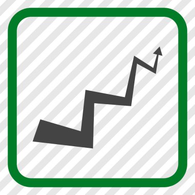 Eğri ok vektör simgesi bir çerçeve içinde