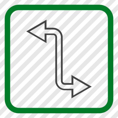 Eğri Exchange ok vektör simgesi bir çerçeve içinde