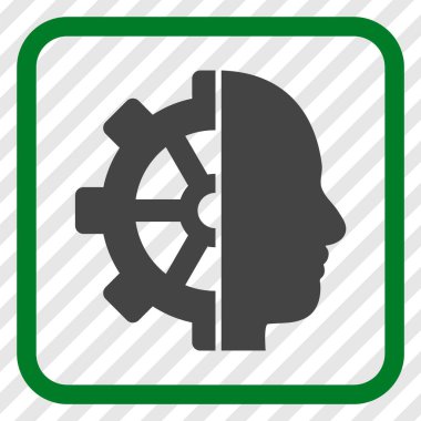 Cyborg dişli vektör simgesi bir çerçeve içinde