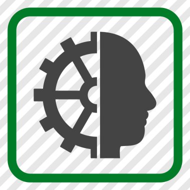 Cyborg dişli vektör simgesi bir çerçeve içinde