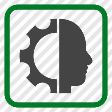 Cyborg dişli vektör simgesi bir çerçeve içinde