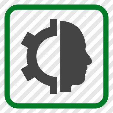 Cyborg dişli vektör simgesi bir çerçeve içinde