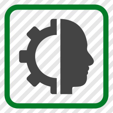 Cyborg dişli vektör simgesi bir çerçeve içinde