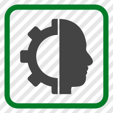 Cyborg dişli vektör simgesi bir çerçeve içinde