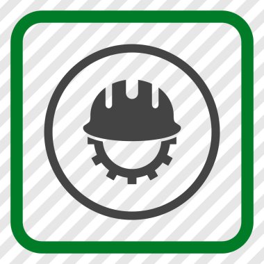 Geliştirme işçisi vektör simgesi bir çerçeve içinde