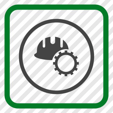 Geliştirme işçisi vektör simgesi bir çerçeve içinde