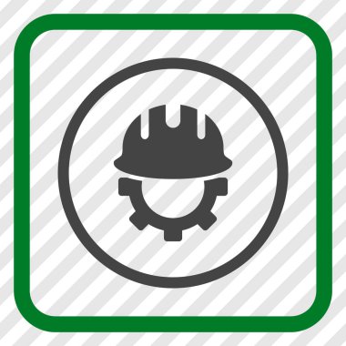 Geliştirme işçisi vektör simgesi bir çerçeve içinde