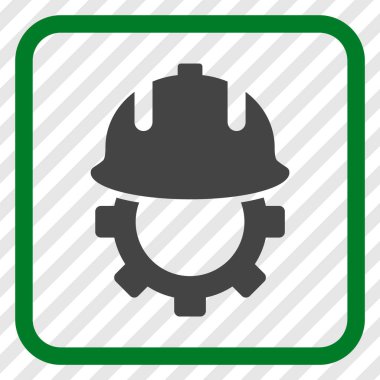 Geliştirme kask vektör simgesi bir çerçeve içinde