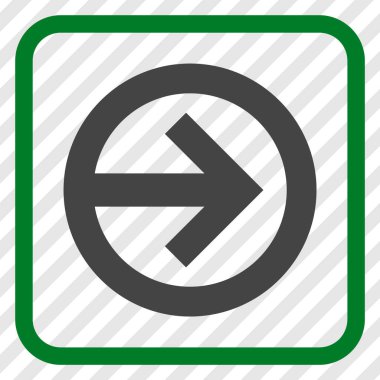 Yöne doğru vektör simgesi bir çerçeve içinde