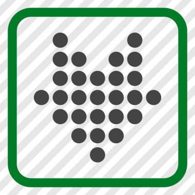 Vektör simgesi bir çerçeve içinde aşağı noktalı ok