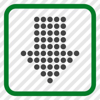 Vektör simgesi bir çerçeve içinde aşağı noktalı ok