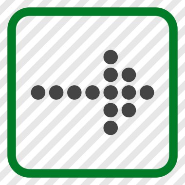 Noktalı ok doğru vektör simgesi bir çerçeve içinde