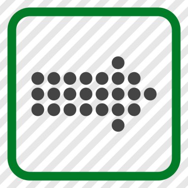 Noktalı ok doğru vektör simgesi bir çerçeve içinde