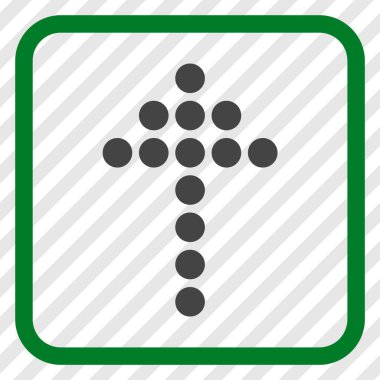 Vektör simgesi bir çerçeve içinde yukarı noktalı ok