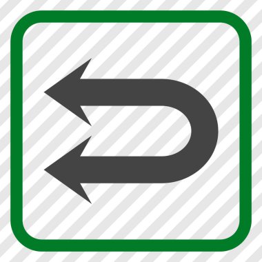 Çift sol ok vektör simgesi bir çerçeve içinde