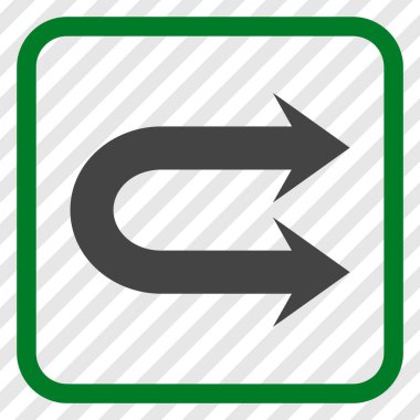 Çift sağ ok vektör simgesi bir çerçeve içinde