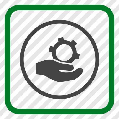 Bir çerçevedeki mühendislik hizmeti vektör simgesi