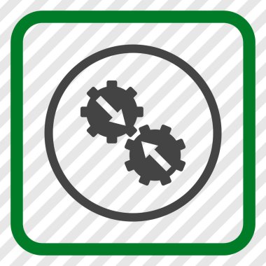 Dişli Tümleştirme vektör simgesi bir çerçeve içinde