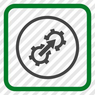 Dişli Tümleştirme vektör simgesi bir çerçeve içinde