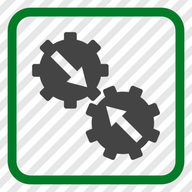 Dişli Tümleştirme vektör simgesi bir çerçeve içinde