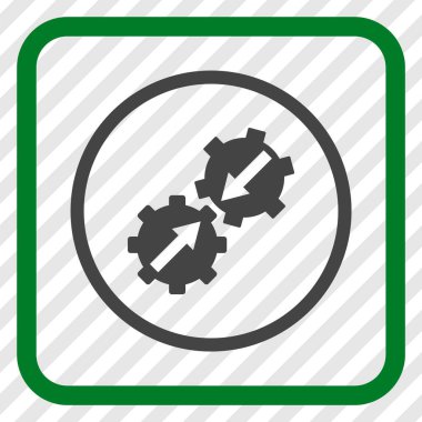 Dişli Tümleştirme vektör simgesi bir çerçeve içinde