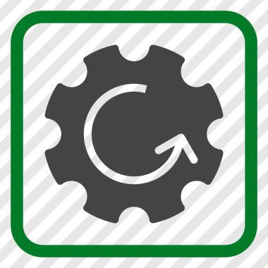 Dişli döndürme vektör simgesi bir çerçeve içinde