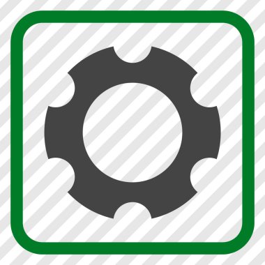 Dişli vektör simgesi bir çerçeve içinde