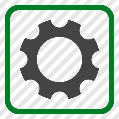 Dişli vektör simgesi bir çerçeve içinde