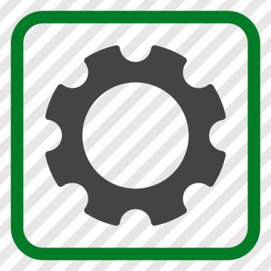 Dişli vektör simgesi bir çerçeve içinde