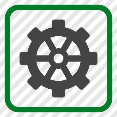 Dişli vektör simgesi bir çerçeve içinde