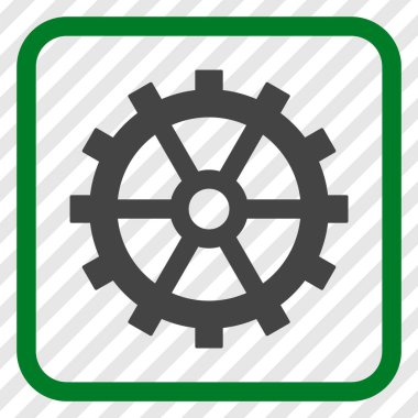 Dişli vektör simgesi bir çerçeve içinde